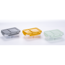 2 compartments food container lunch box 2division plastic